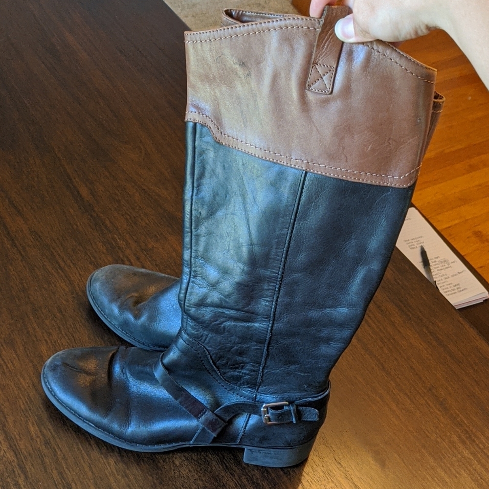 Franco Sarto Black/Tan riding boots